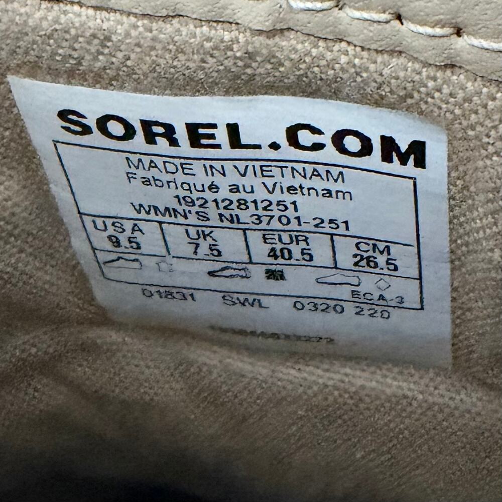 Sorel Lennox Lace Waterproof Boots Women’s Size 9.5 Tan Leather Combat - Picture 10 of 13